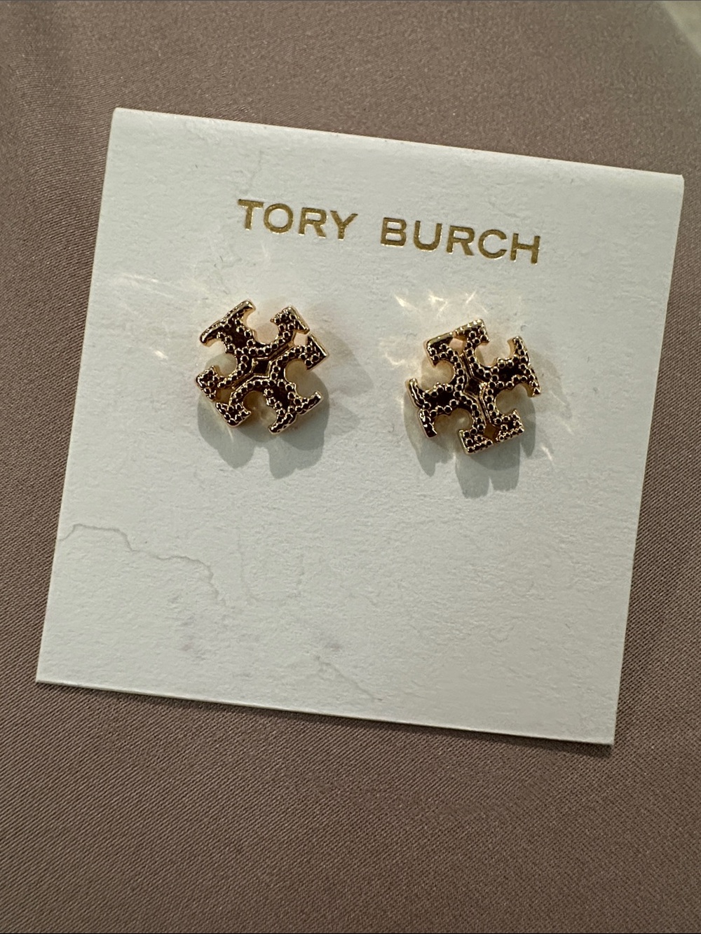 Tory Burch Pave Icon Stud Earrings